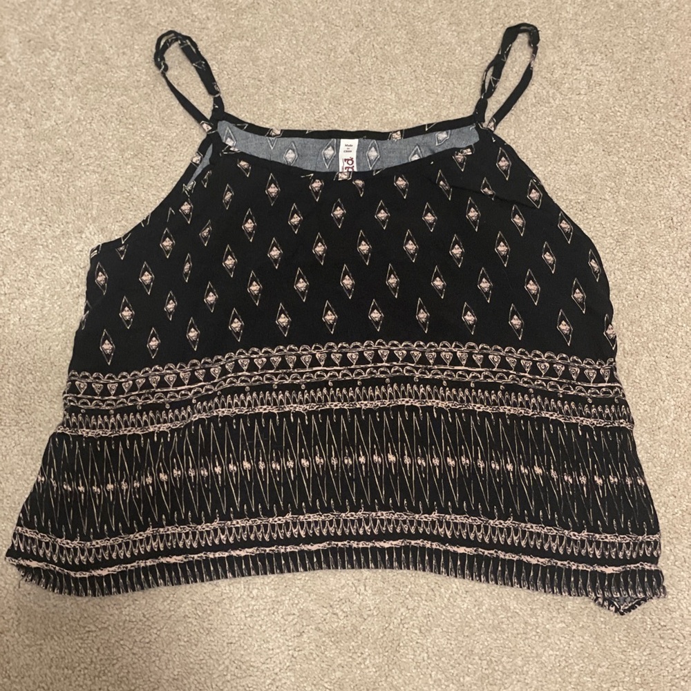 Mudd Aztec printed tank top (black and beige)